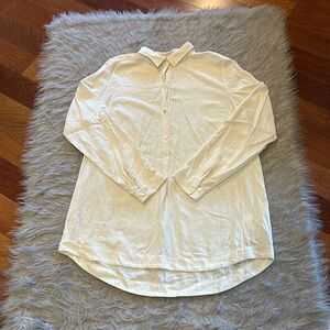 J‎ Jill women’s cream silk quarter button long sleeve tunic